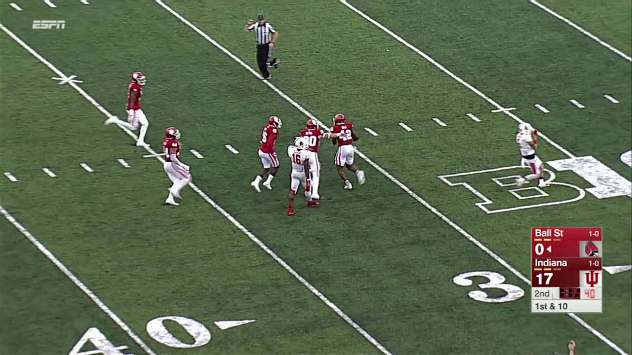 Marcelino Ball Hauls in Interception vs. Ball State