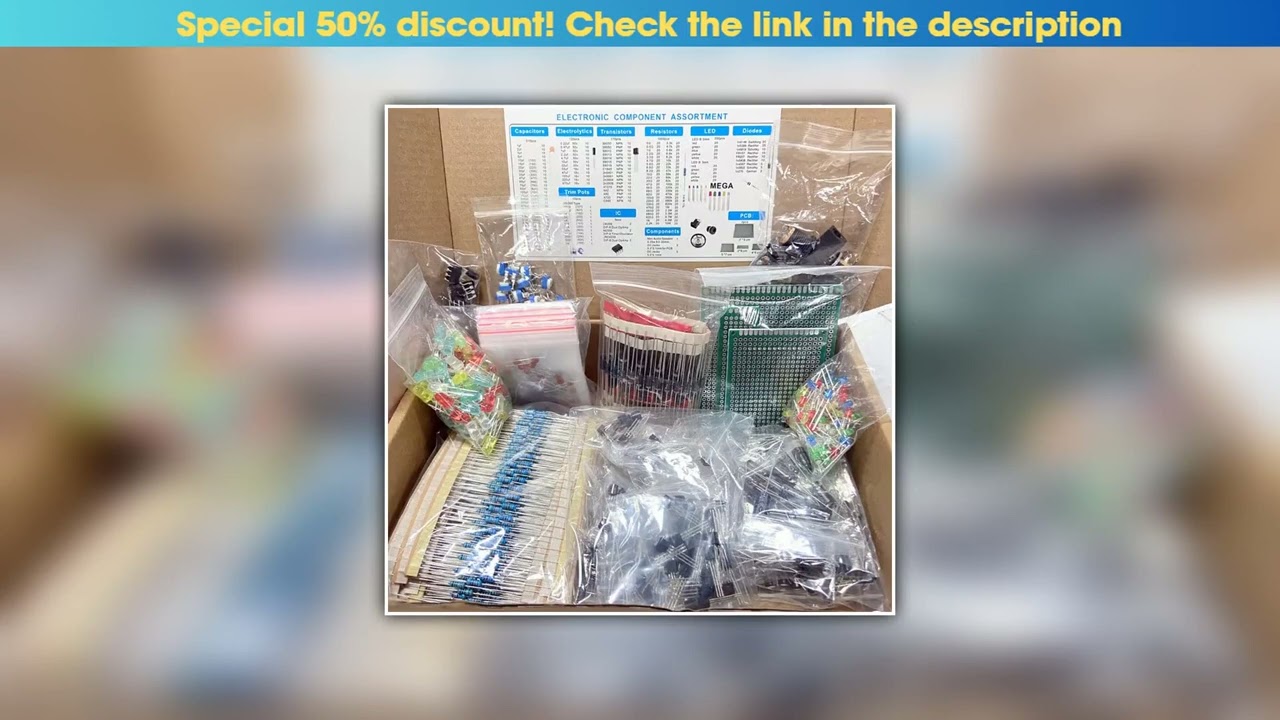 Deal 1818pcs Electronic Components Kit Common Capacitors Resistors Capacitors T0-92 LED Transistors