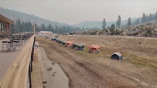 Fire crews set up camp at China Peak to fight the growing Garnet Fire