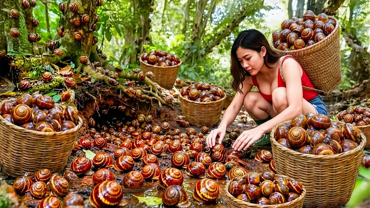 TIMELAPSE - Harvesting 1000kg+ Forest Snails Goes To Sell, Go to Market Sell