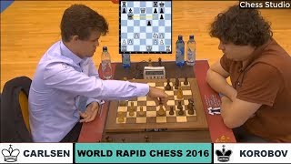 BLUNDER Ng5!!! CARLSEN vs KOROBOV || WORLD RAPID CHESS 2016 by Chess Studio 7,988 views 4 years ago 10 minutes, 27 seconds