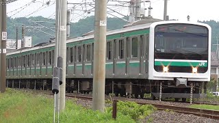 【基本編成LED化２編成目】540M E501系K702編成 普通 水戸行き 常磐線 湯本-泉間の踏切を通過