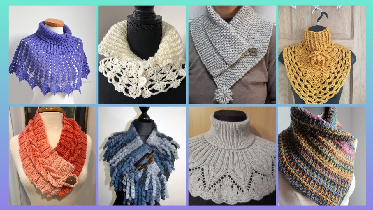 Impressive Elegant outstanding crochet pattern of handmade neck scraft outfits designs ideas