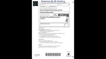 Edexcel - iGCSE - Further Pure Mathematics - Paper 1 - June 2023 - Solutions By Mr Harding