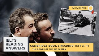Cambridge 6 Reading Test 3 Passage 1'The power of the big screen' reading answers.