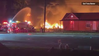 Lightning strike sparks massive fire at  Local Tire Disposal in Woodville
