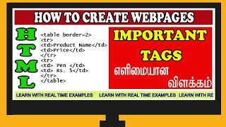 HOW TO CREATING WEBPAGES USING HTML || TABLE, LIST, MARQUEE TAGS || EXPLAINED IN TAMIL Html Marquee Tag With Example Program Explained In Tamil Tutorial For Beginners