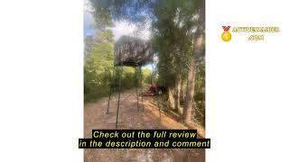 Review Bolderton 12’ 2-Man Quad Pod; Tower Platform Includes Ladder and Seats, for Hunting Deer Seas
