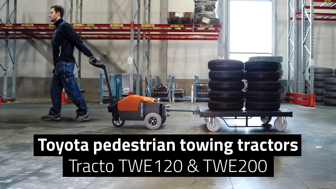 Twe120 Toyota Pedestrian Tow Tractors - Tracto TWE120 & TWE200 - YouTube