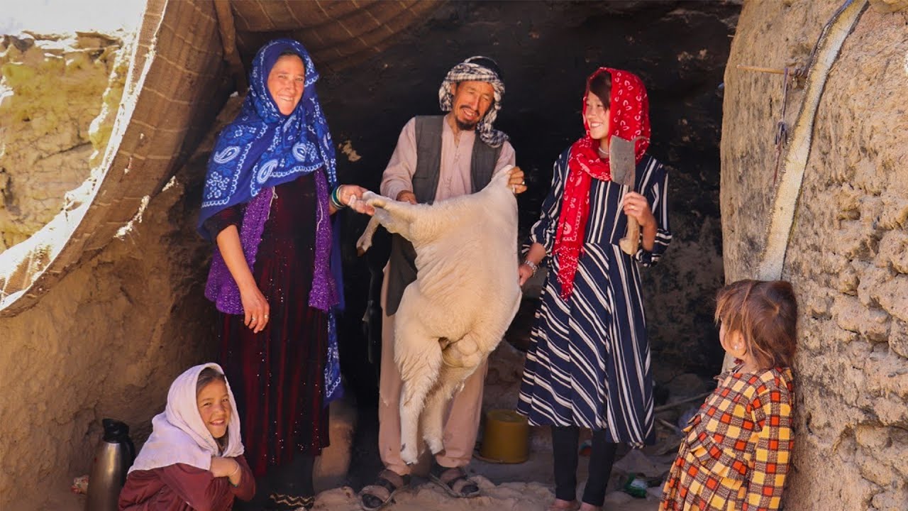 How Big Family Cooks Traditional Lunch with Love in a Cave | Village life Afghanistan