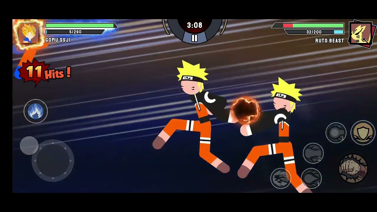 Stickman warriors but playing with goku ssji /lakshit
