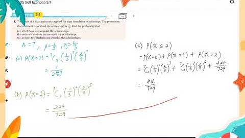 Chapter  5: Probability Distribution [Self Exercise 5.9] KSSM Form 5 Add Maths
