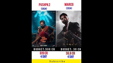Pushpa 2 Vs Marco Movie 1 Day box office collection worldwide #shortvideo