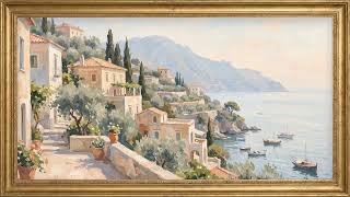 Italian Coastal Villa Frame TV Art | 4K Ambient Mediterranean Painting (2 Hours) screenshot 5