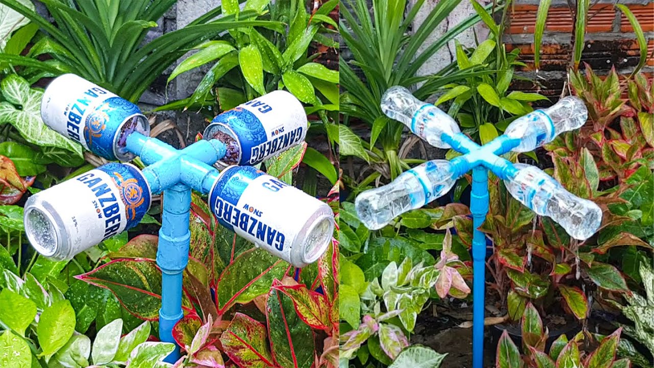 Amazing Ideas How To Make Rotate Water Sprinkler for Garden 