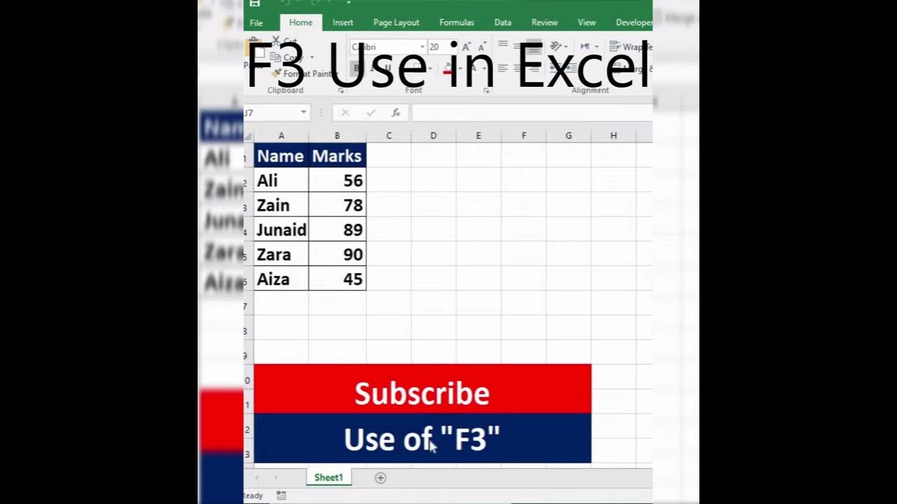 Best Use Of F3 Key In Excel Formula YouTube Best Use Of F3 Key In Excel Formula YouTube