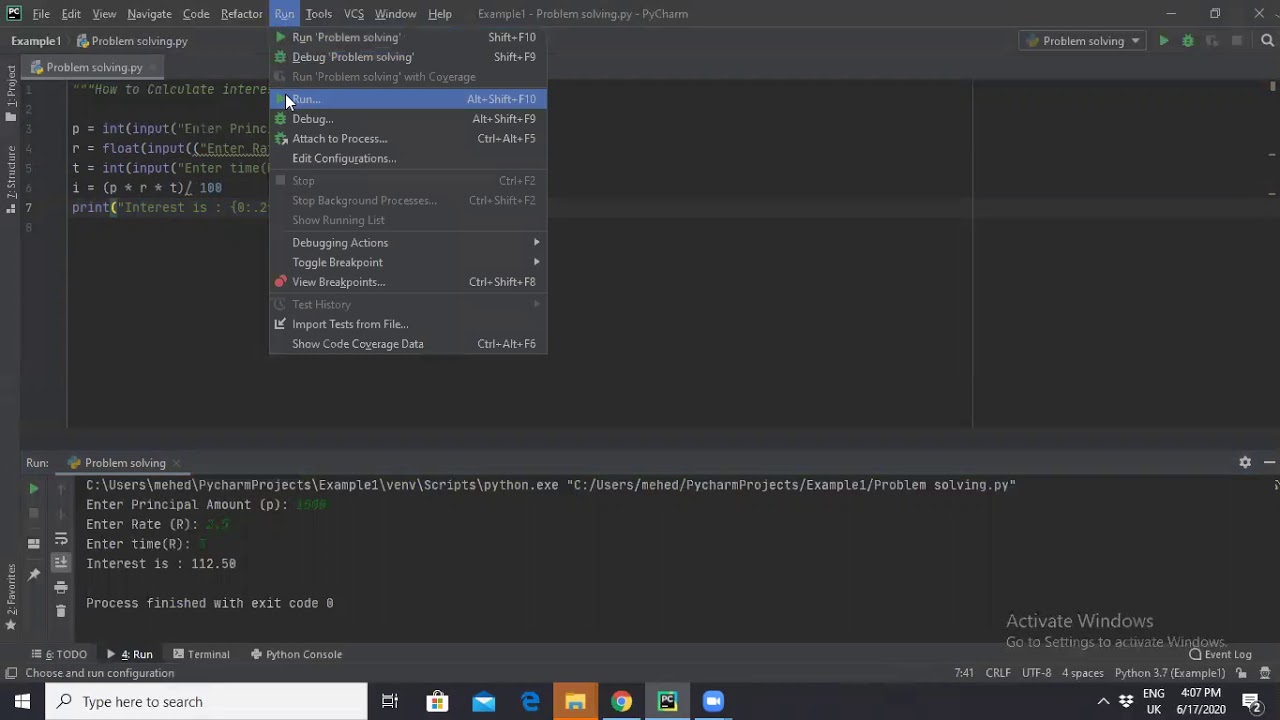 How to calculate interest in python - YouTube