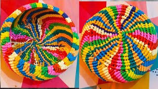 Macrame multicolour fruit & flower basket tutorial! How to make macrame basket