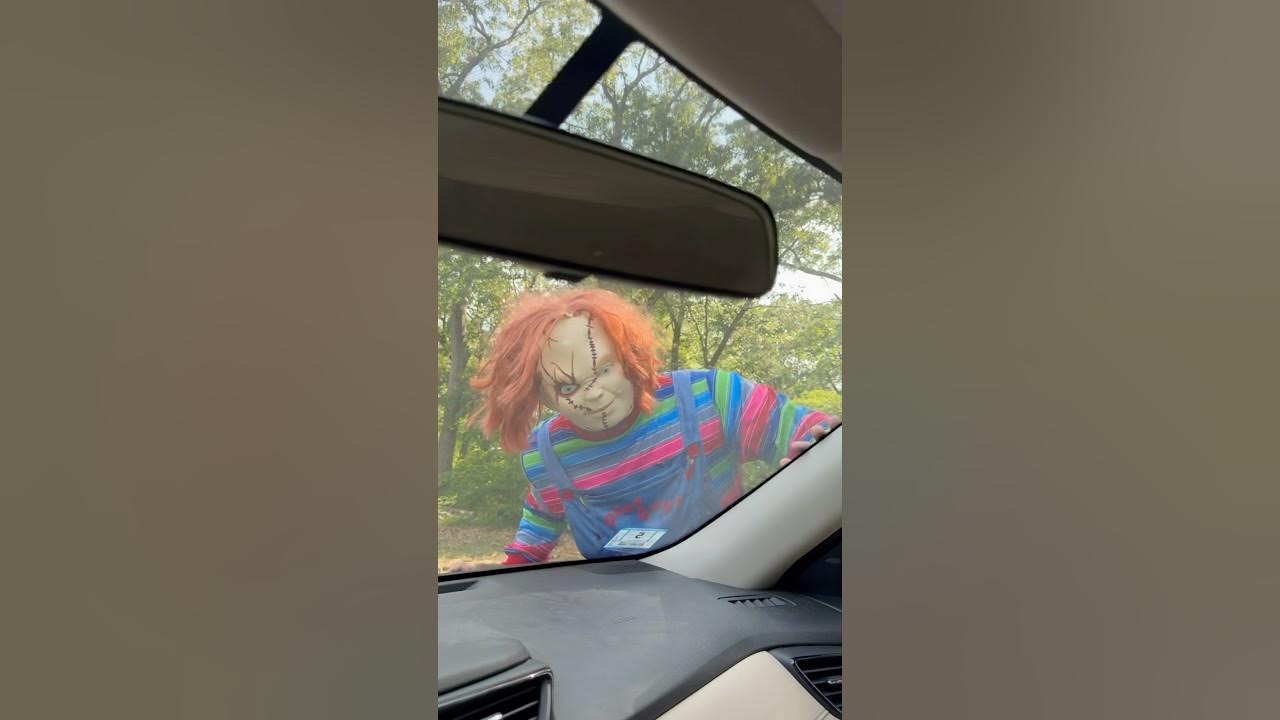 CHUCKY DOLL ATTACKS MY CAR!! #shorts #scary #chucky #chuckydoll CHUCKY DOLL ATTACKS MY CAR!! #shorts #scary #chucky #chuckydoll