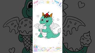 Cute Ice Cream Dragon Coloring 🍦🐉🎨 #shorts