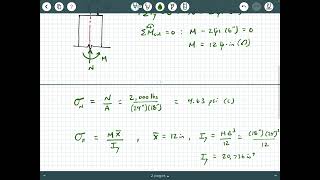 Celebrity Mechanics of Materials - Video 111:  Combined Loading (Combined Stress) Example 2 Profile