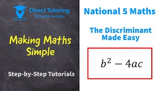 How to Solve the Discriminant Easily. National 5 Maths