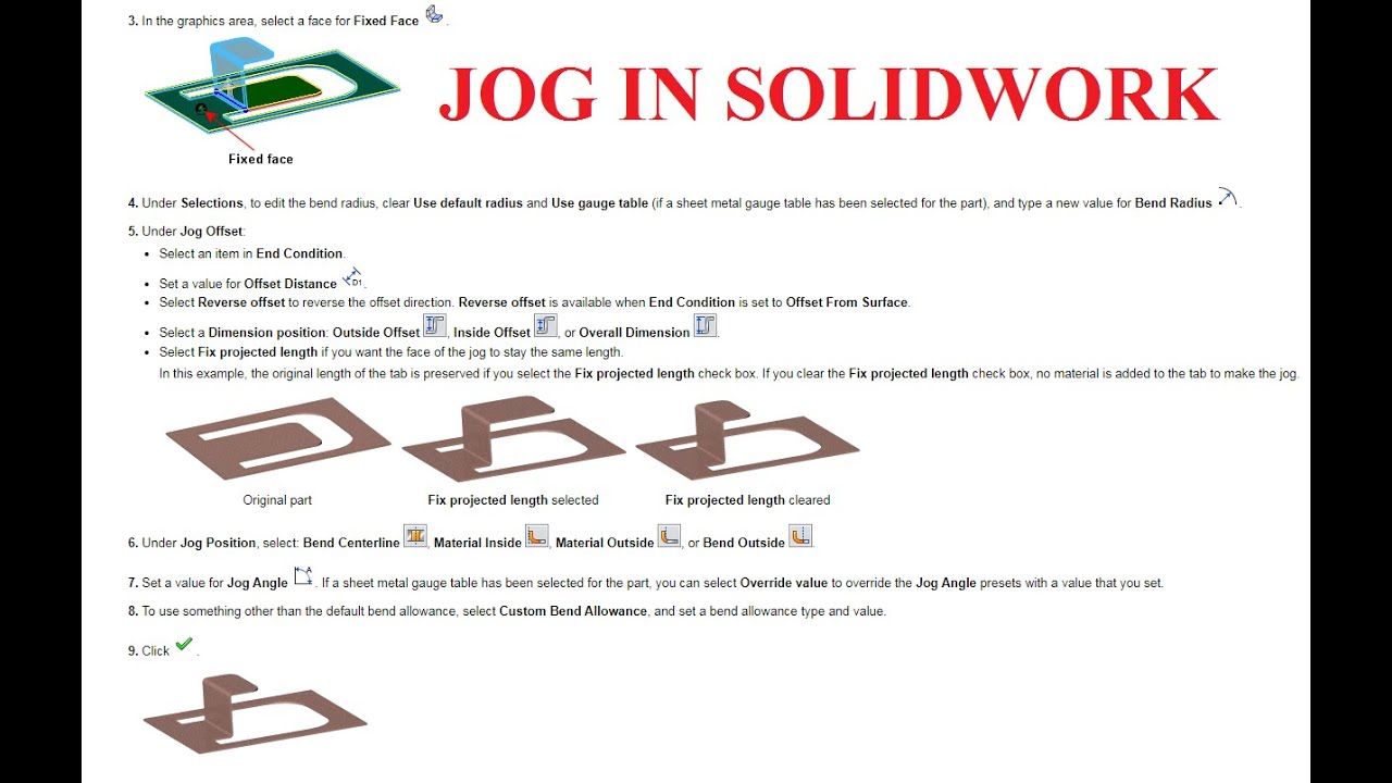 CREAT JOG SHEET METAL IN SOLIDWORK SOLIDWORK TUTORIAL ( TẠO ĐƯỜNG