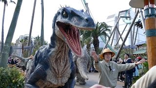 【HD】USJに恐竜が大量出現！襲われそうに！＞＜ Dinosaur escape!!