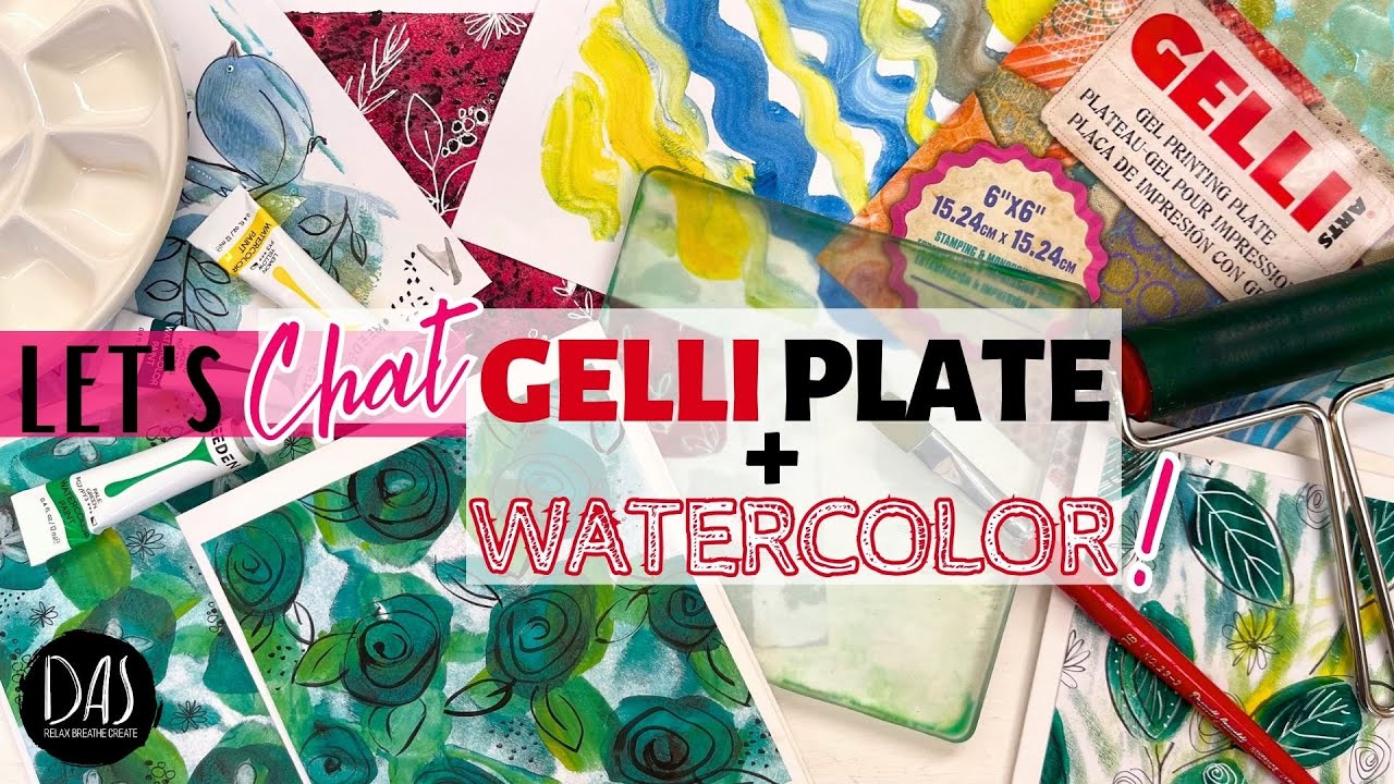 Mark Make Beautiful and Unique Designs and Backgrounds EASILY using Watercolor with Gelli plates
