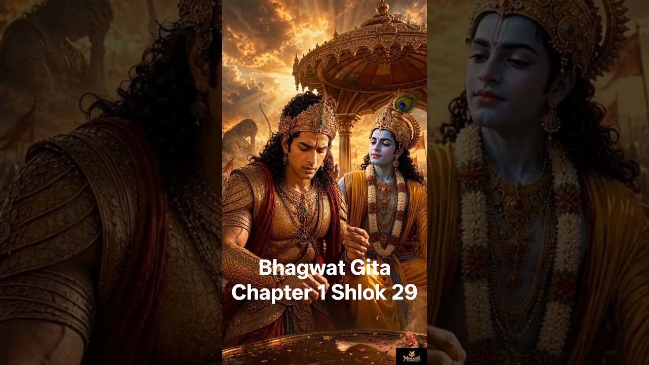 1.29 English Bhagavad Gita Chtr1 Shlok 29 | Arjuna’s Bow Slips from His Hand.  #arjuna #bhagavadgita