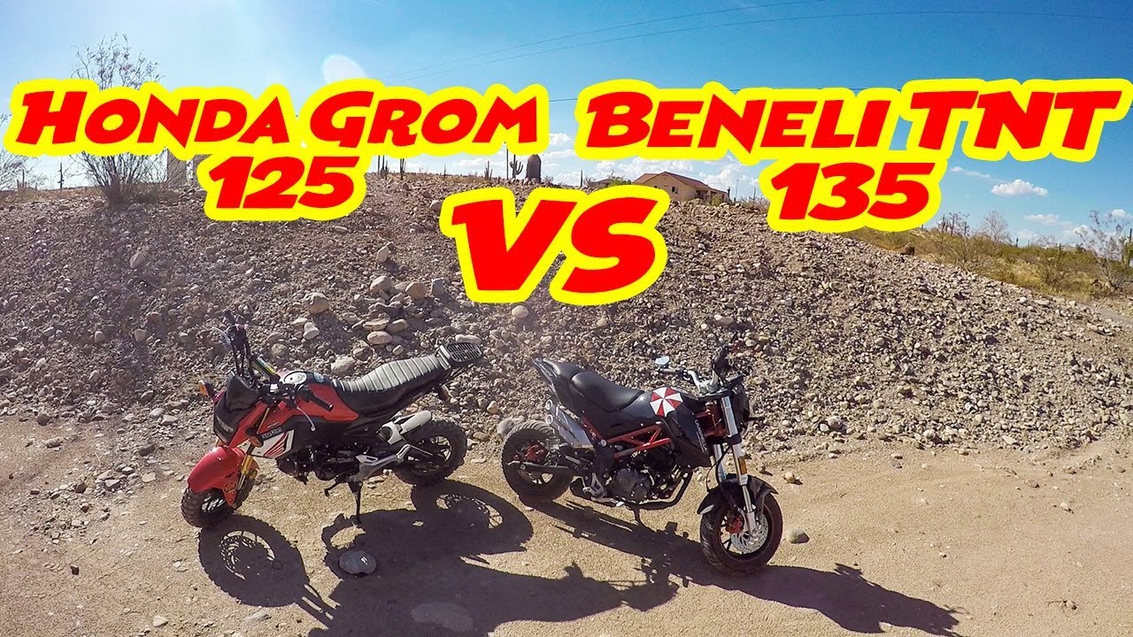Benelli TNT 135 VS. Honda Grom 125 Maxxis Tires YouTube