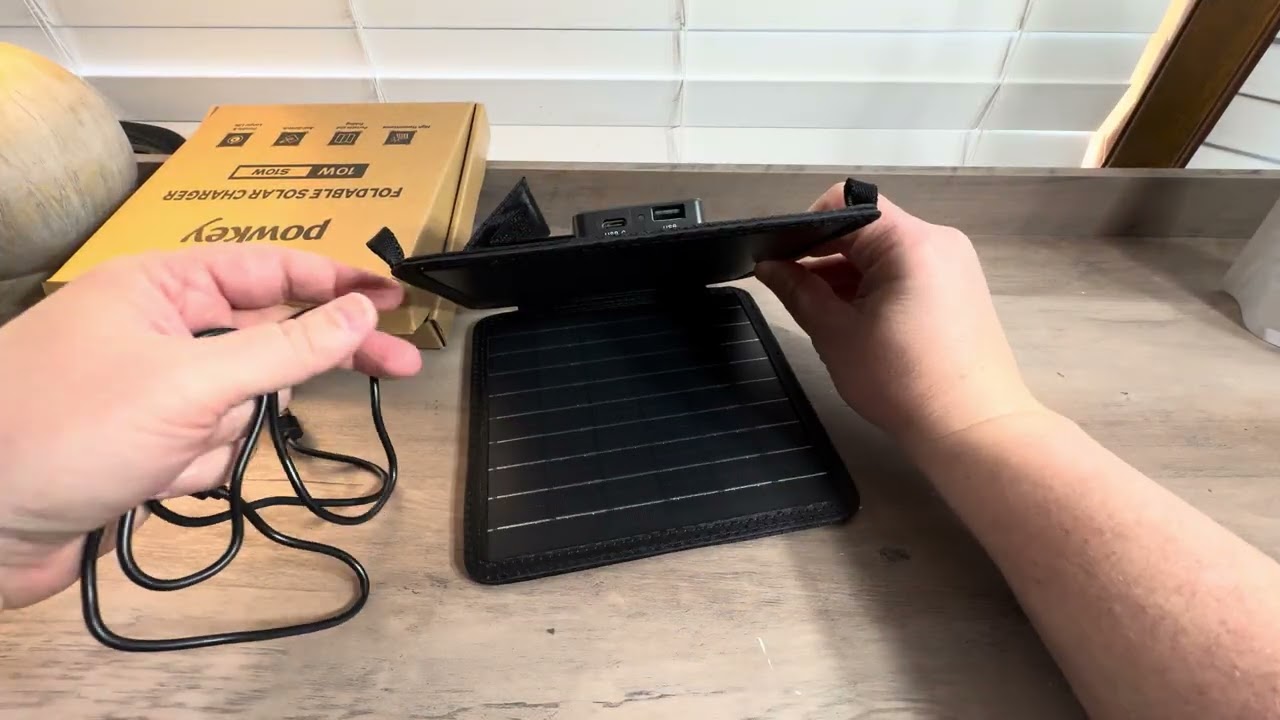 Portable solar, charging panel for camping and backpacking 