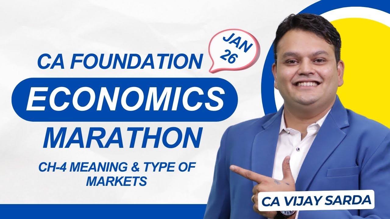 Economics Marathon | CH 4 MCQ Types of Market (1-100) | CA Foundation | Jan 26 | CA Vijay Sarda