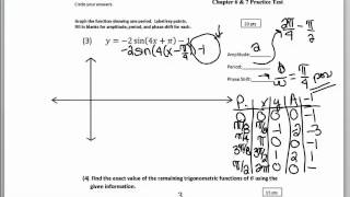 Precalculus Chapters 6 & 7 Practice Test Solutions