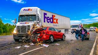 When Truckers Don't Stop For Stupid People | Caught On Dashcam #13