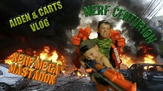 Kids VLOG! NERF MEGA MASTADON AND NERF CENTURION! EPIC ENDING!