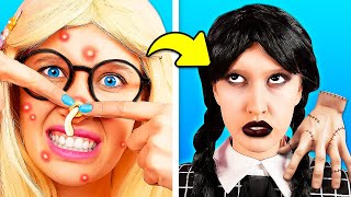 Extreme Makeover for Wednesday || Nerd girl becoming Wednesday Addams