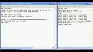 How to make a batch file creating batch file (FAKE VIRUS)