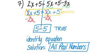 (2) Solving Multi-step equations #5-8