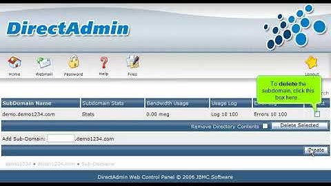 DirectAdmin: Creating Subdomains
