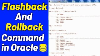 Flashback and Rollback command in Oracle | how to recover data in oracle | #upbringsclasses #oracle
