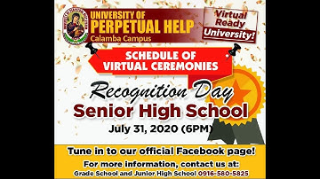 1st Virtual Recognition Rites: Senior High School Department