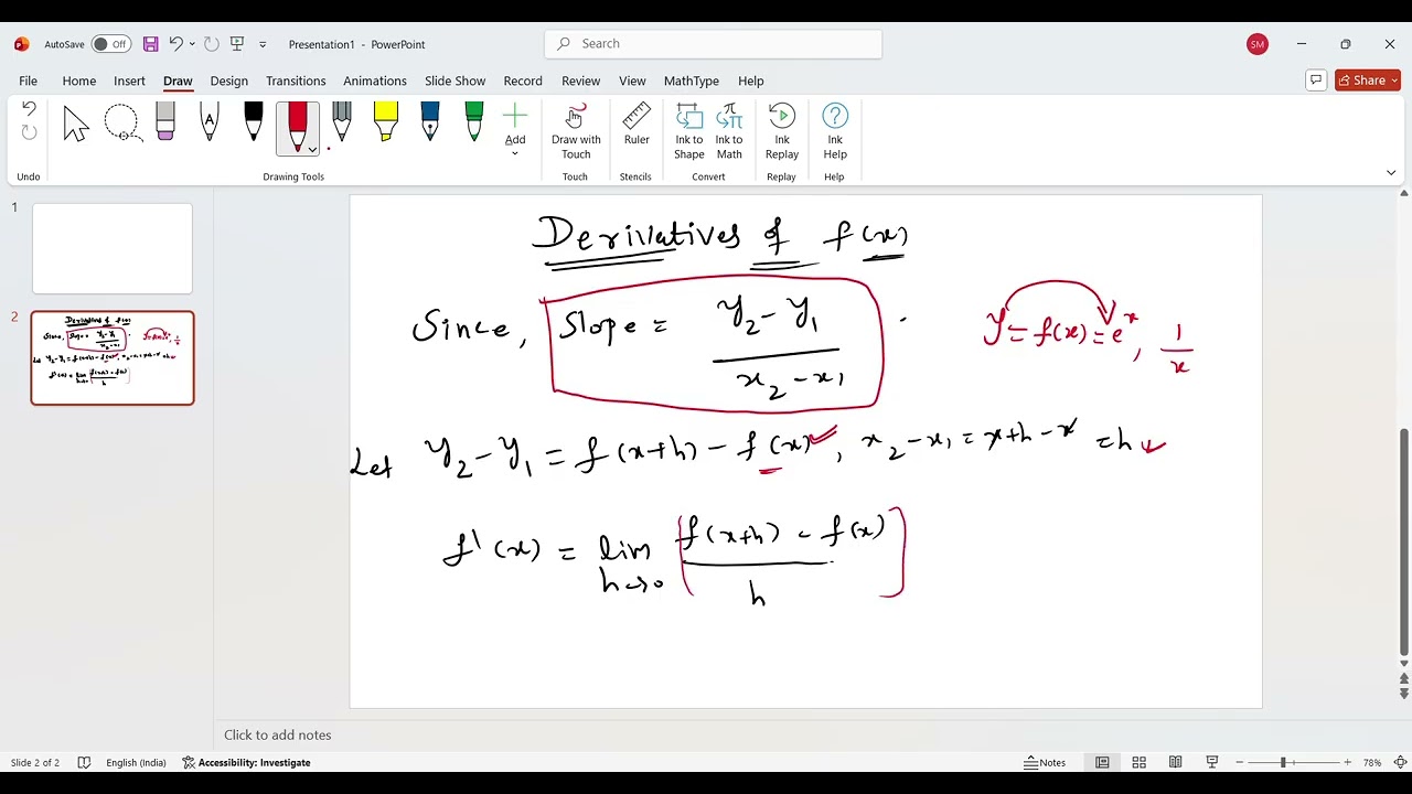 Differentiation Formula and application of limits