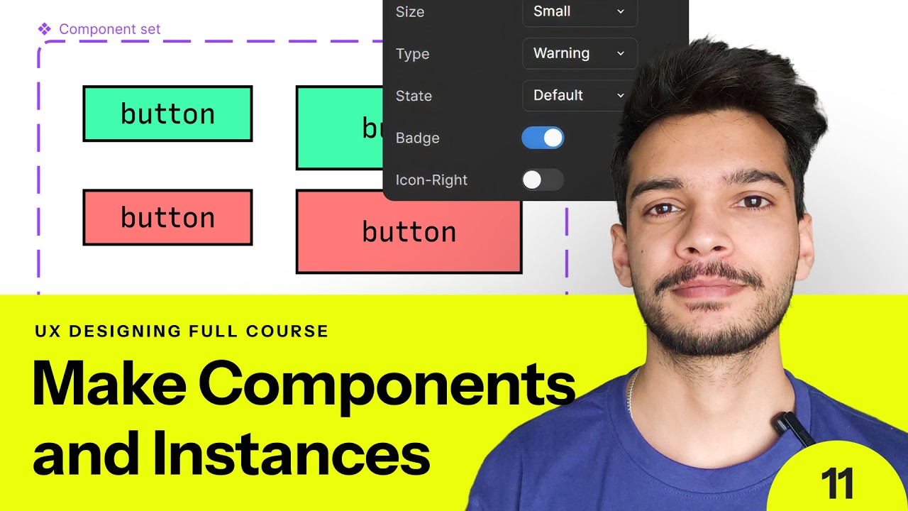 How to Make Components, Instances, & Add Properties in Figma Design ...