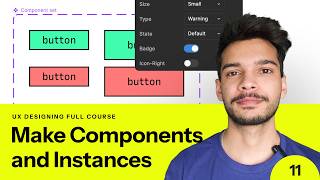 How to Make Components, Instances, & Add Properties in Figma Design System - Detailed Figma Tutorial