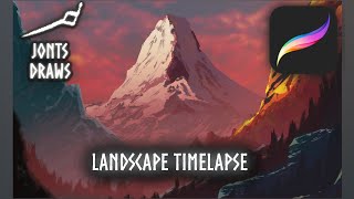 Ruby Skies - Procreate Digital Art Timelapse Video