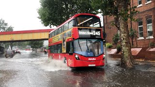 Buses At Cricklewood & Heavy Rain Leads To Local Flooding
