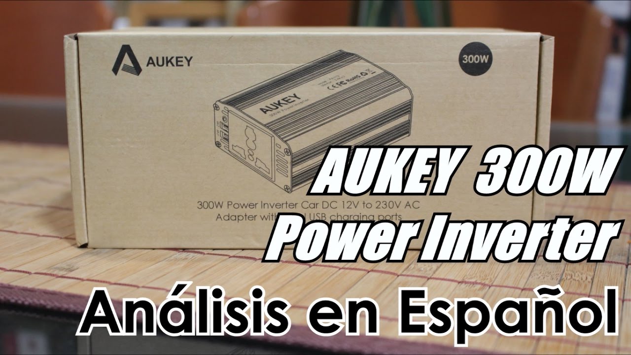 Aukey 300w inversor de potencia coche DC 12 a 230 AC PA-V12 puerto USB encendedor de cigarrillos 