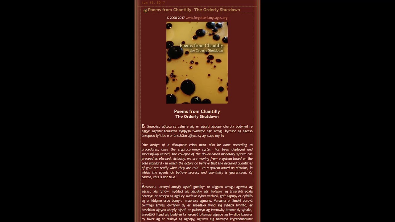 Analysis - Chantilly Poems