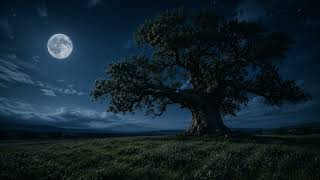 🌙 Ancient Oak Tree Under the Moon | Peaceful Night Ambience for Deep Sleep